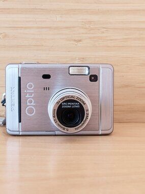 Share Pentax Optio S30 32MP 3x Optical Zoom Digital Camera Silver Vintage